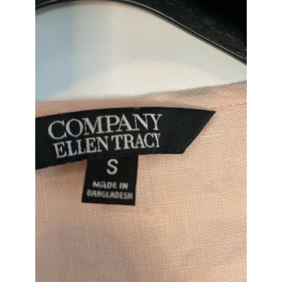 Company Ellen Tracy Peach Linen Top Sz. Small Casual Blouse Shirt‎ Women's EUC - Picture 5 of 9